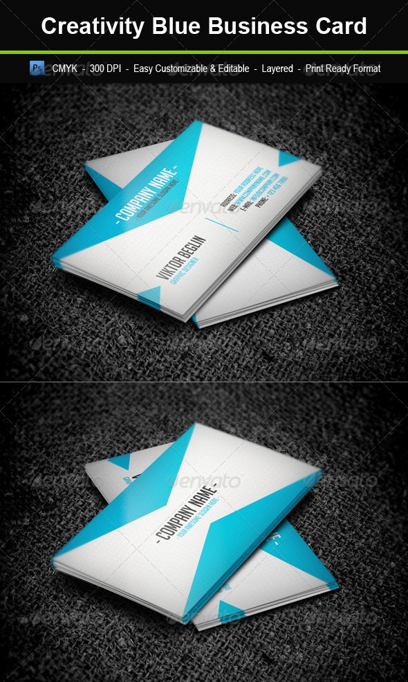 Creativity Blue Business Card - Creative Business Cards