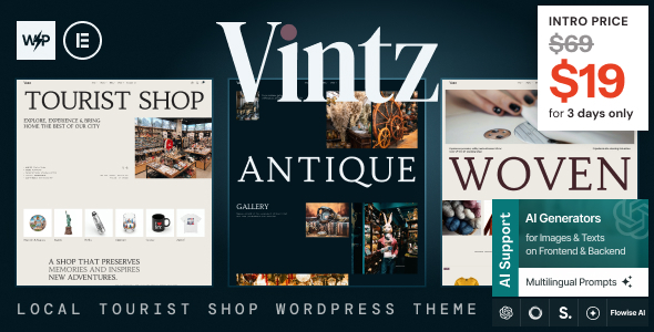 Vintz – Local Tourist Antique Shop WordPress Theme
