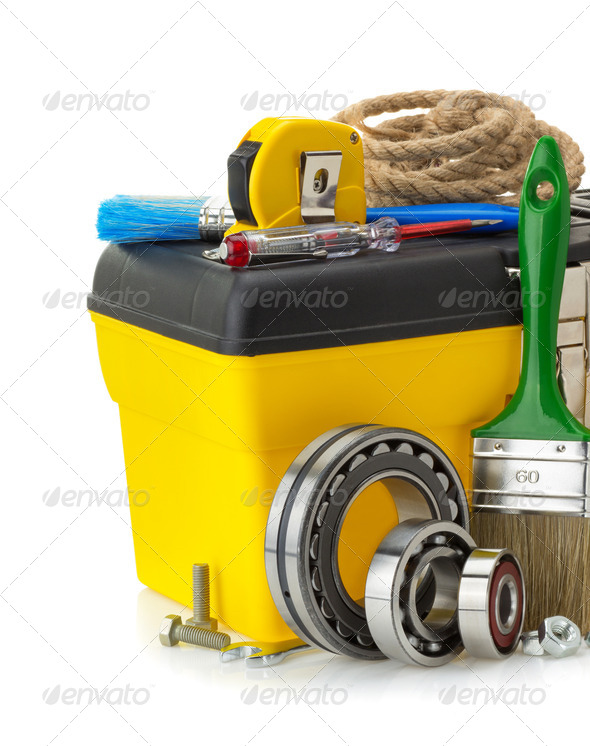 set of tools and instruments on white Stock Photo by seregam PhotoDune