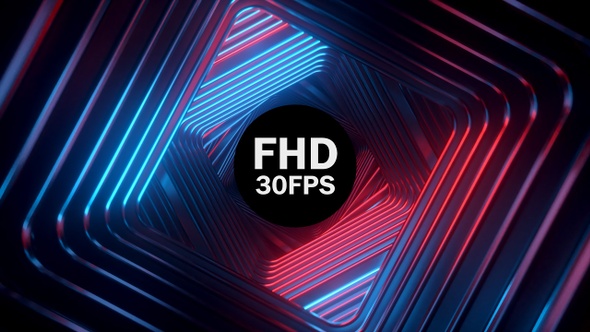 Abstract Cube Metallic Light Tunnel