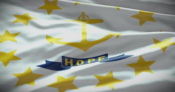 Rhode Island state flag waving background alt