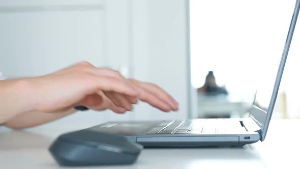 Businessman Hands Typing On Laptop Keyboard