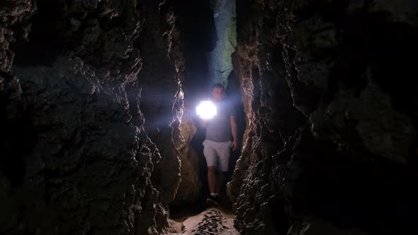 Speleology, cave, dungeon, dark tunnel, underground excavations. alt