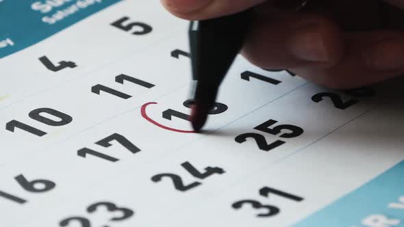 Marking Date Number on calendat