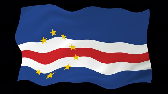 Flag Of Cape Verde Flag Waving Animated Black Background