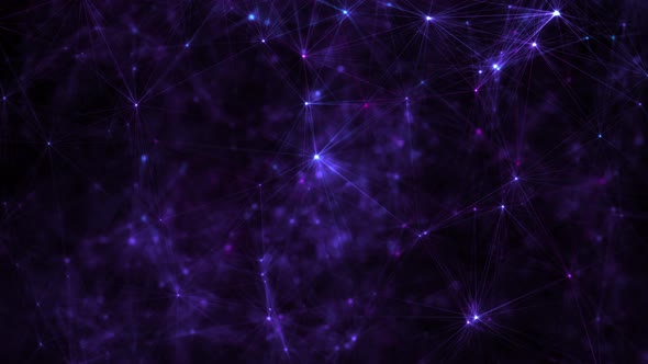 Divine Purple Abstract Shiny Glowing Connected Plexus Polygon Web Background