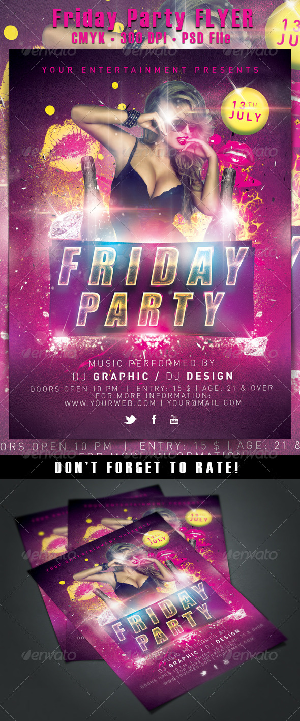 Friday Party Flyer - Events Flyers
