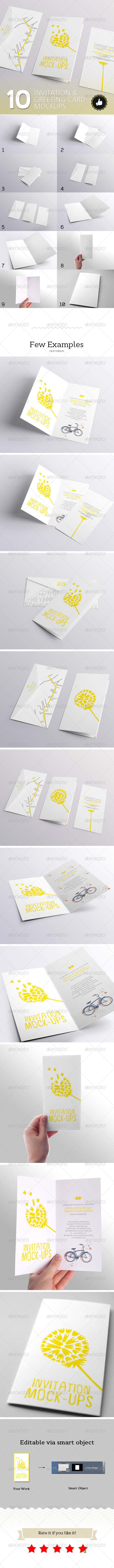 10 Invitation & Greeting Card Mockups