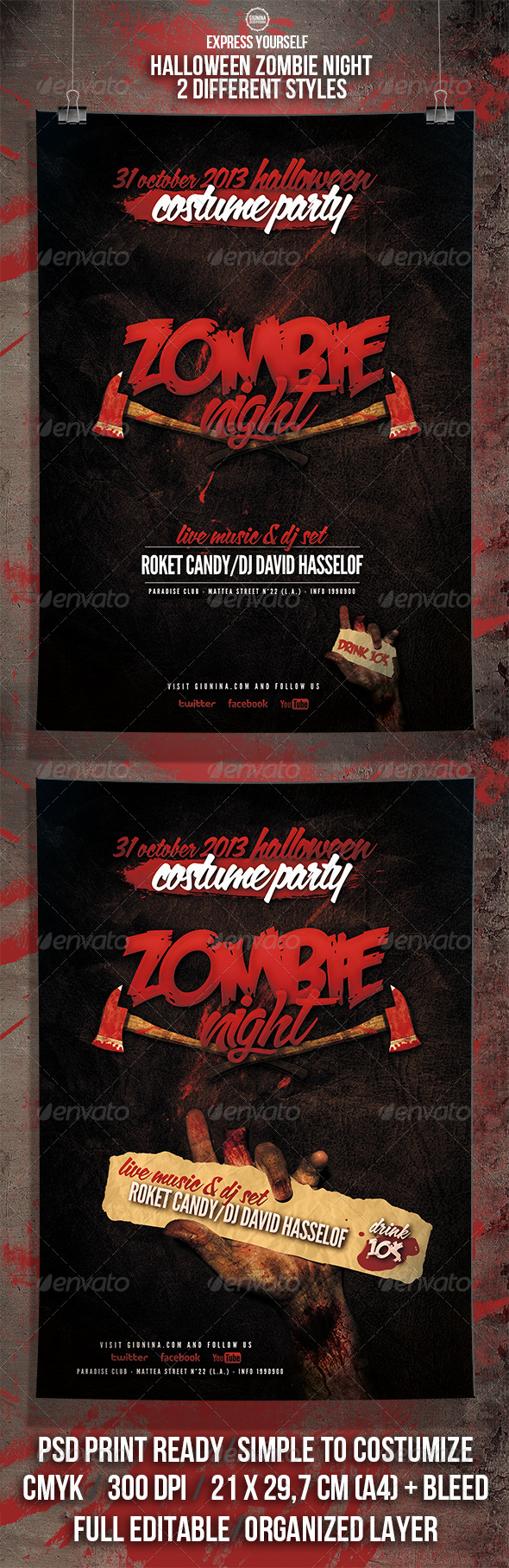 Halloween Zombie Night Flyer/Poster - Events Flyers
