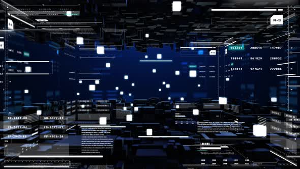 HUD 3D Cubic Landscape Cyber Space