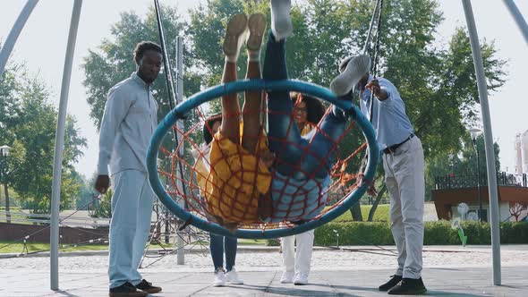 Family having fun at the park alt
