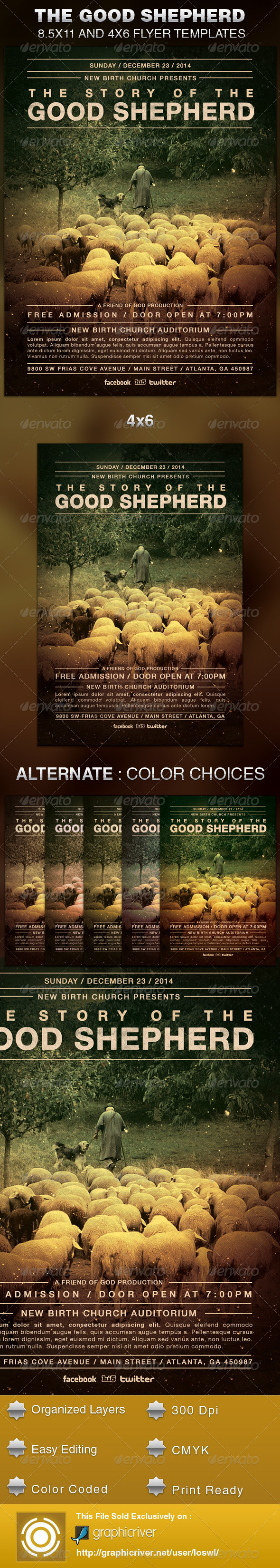 The Good Shepherd Church Flyer Template - Church Flyers