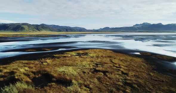 Wetlands Behind Reynisfjara Beach Iceland