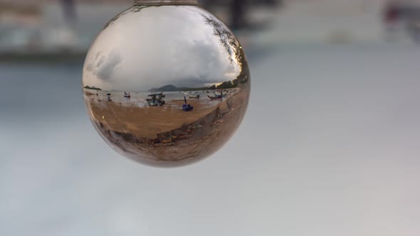 Raining View Inside Crystal Ball. alt