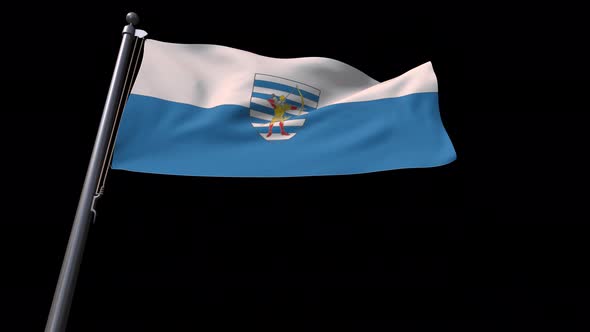 Flag Of Balti City (Moldova) With Alpha Channel 4K alt