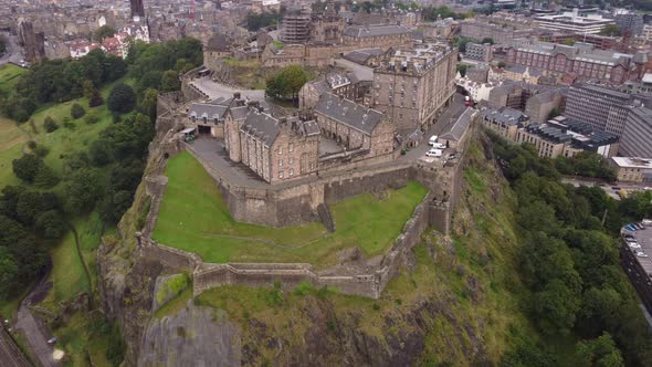 Drone View of Higher Ground From Edinburgh Castle