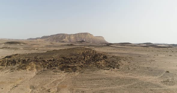 Aerial view of mount Ardon, Ramon crater, Negev, Israel. alt