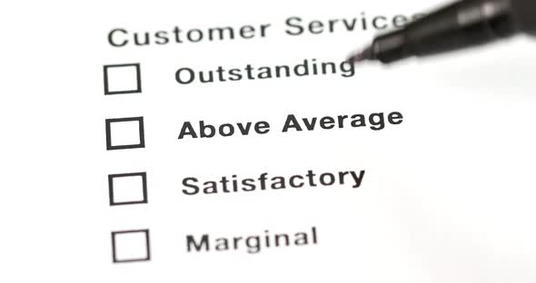 Check Box of Customer Services Survey  alt