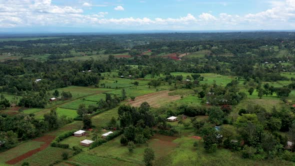 Africa Mali Vast Field And Village Aerial View alt