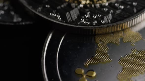 Rotating shot of Bitcoins alt