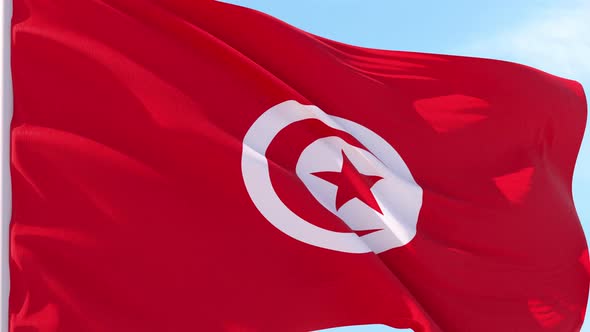 Tunisia Flag Looping Background