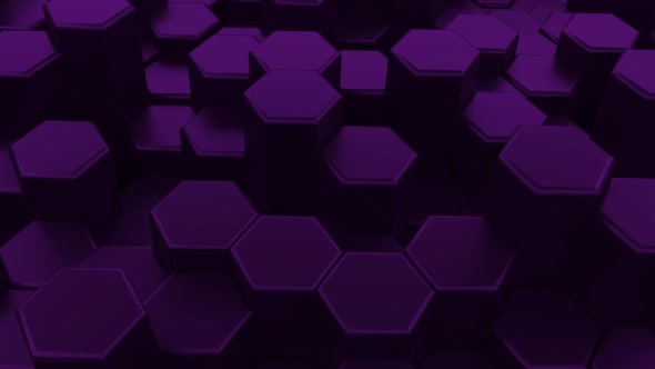 3d Deep Purple Hexagon Backgorund