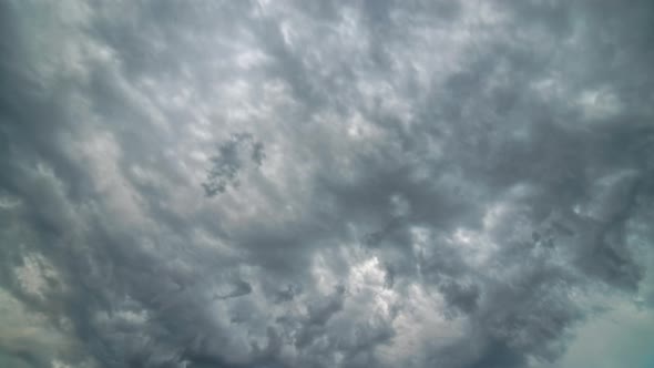 Heavy Gray Storm Clouds Fullframe Time Lapse Upward Wide Angle View
