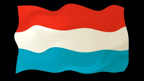 Luxembourg Flag Wave Motion Black Background