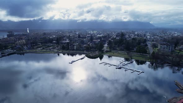 Chilean Patagonia. Famous countryside city of Pucon at South of Chile. alt