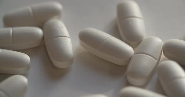 Medical Pills On White Background