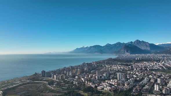 The City at The Foot of the Mountains Antalya Turkey Aerıal Vıew 4 K alt