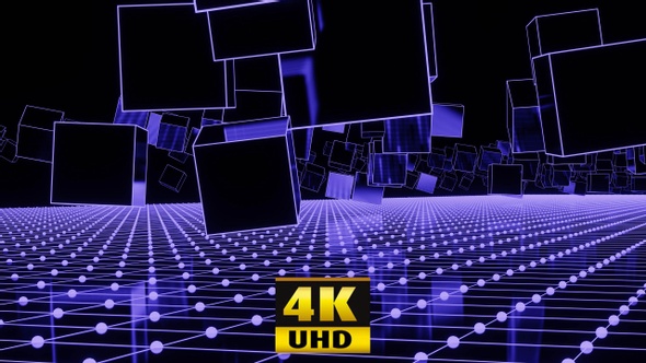 Invasion Of Neon Cubes 4K