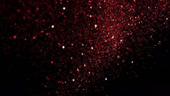 Red Glitter Explosion in Super Slow Motion Shooted with High Speed Cinema Camera at 1000Fps alt