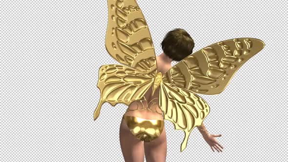 Golden Butterfly - Dancing Showgirl - Transparent Transition II