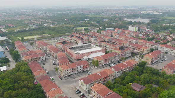Aerial top view of Venice Vacharaphol in Bangkok City, Thailand