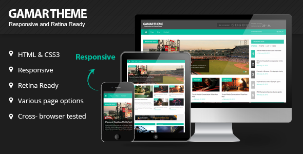Exceptional Gammar Responsive Magazine Website HTML5 Template