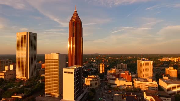 Atlanta Buildings 180 Degree Aerial Rotate Right