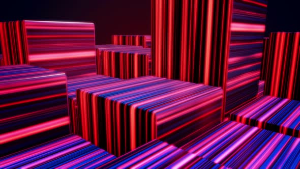 Neon light cubes background alt