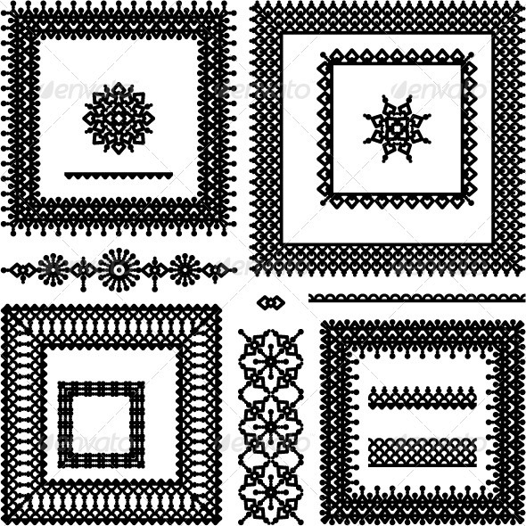 Lace or Filigree Frames, Borders, Vignettes, Divid - Borders Decorative