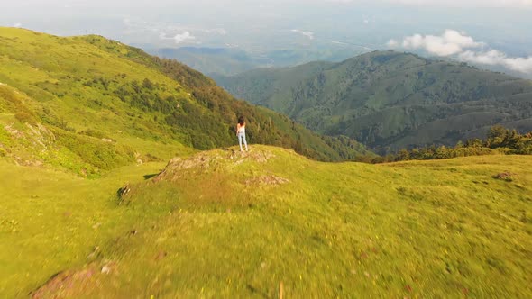Girl In Gomismta. Aerial Fast Motion alt