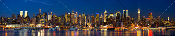 Night lights of New York - Stock Photo - Images