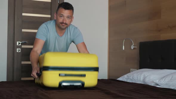 Man Yellow Suitcase