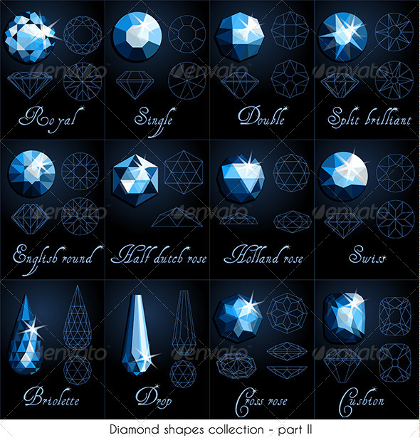 Diamond Shapes Collection - Objects Vectors