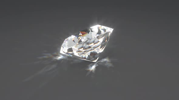Beautiful Shiny Sparkling Diamond Crystal Rotates Reflecting Light - 4K alt