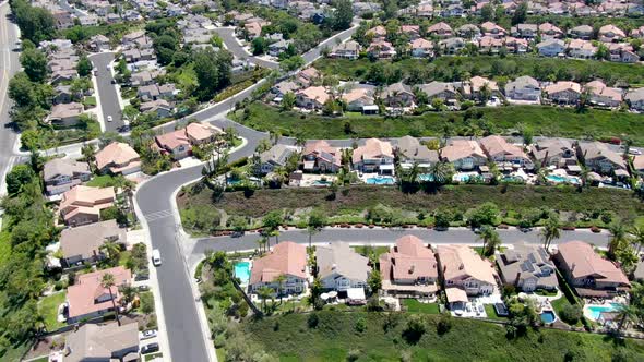Aerial View of Master-planned Private Communities with Big Villas with Swimming Pool, Mission Viejo. alt
