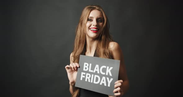 Lady with Black Friday Poster