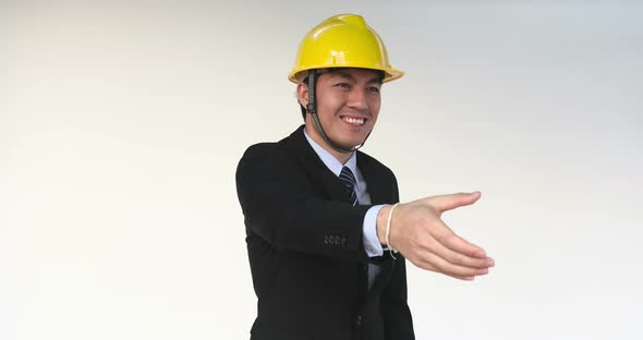 Engineer with Handshake Gesture alt