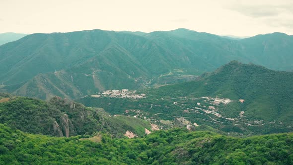 aerial video from mountain and forest