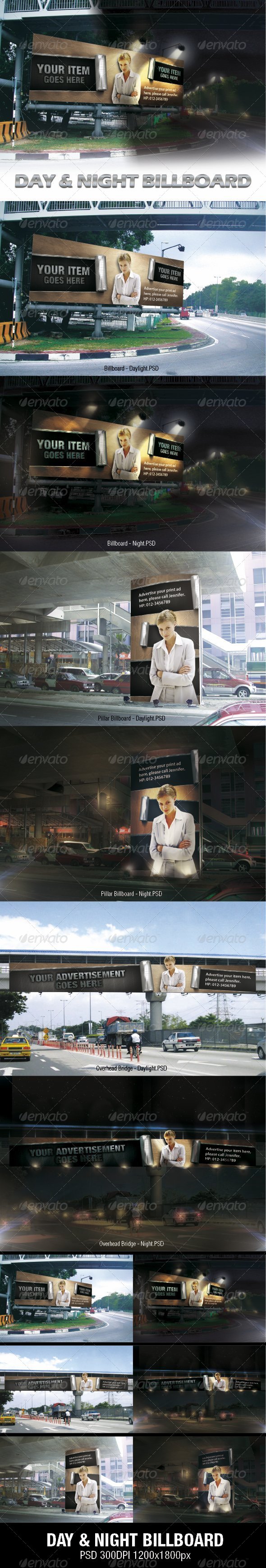 Day & Night Billboard Mock-ups - Signage Print