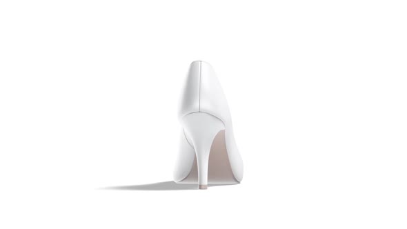 Blank white high heels shoes, looped rotation alt